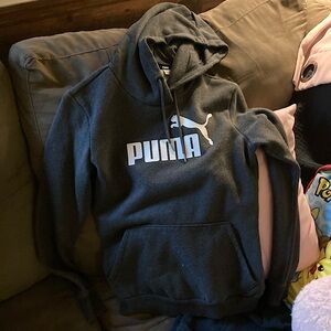 Gray & White Puma Hoodie Size xs
